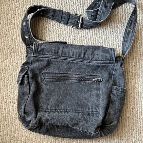 Urban Outfitters BDG Denim Messenger Crossbody Bag - Black - Picture 3 of 8